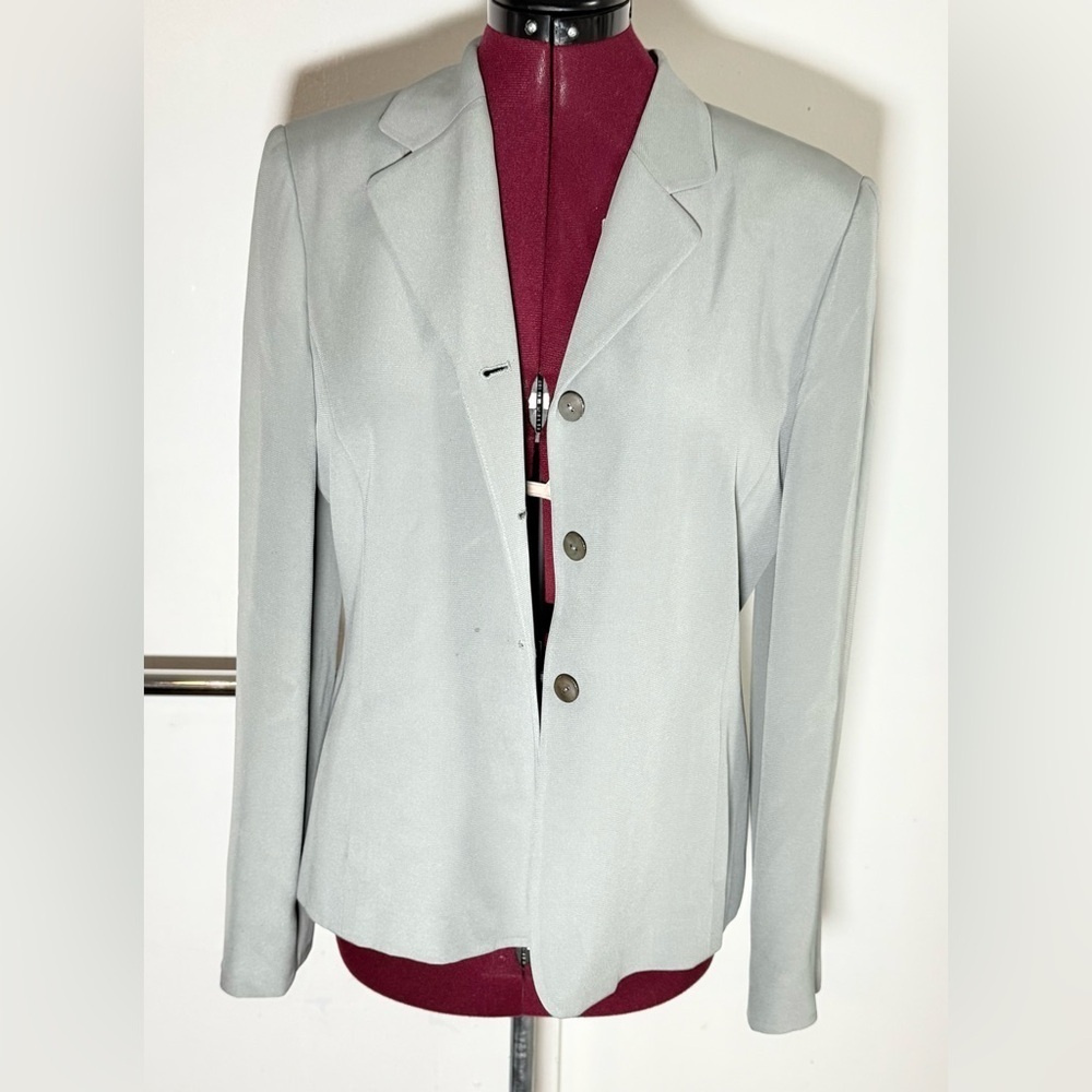 Valerie Stevens Women's Light Gray Silk Blazer Size M